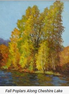 Fall Poplars Along Cheshire Lake